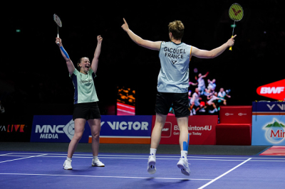 Thom Gicquel et Delphine Delrue sont eux aussi en quart de finale